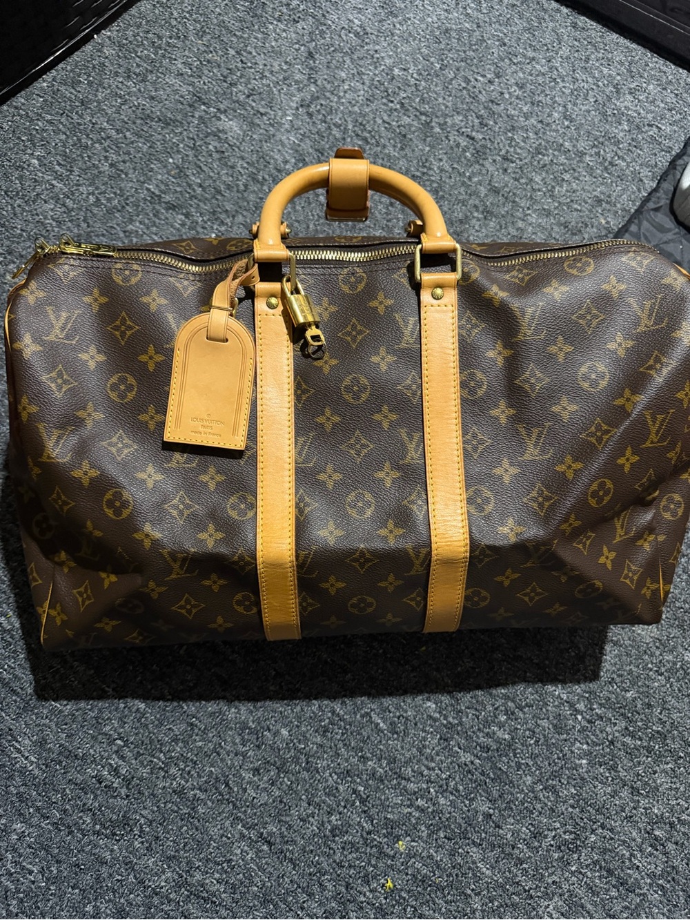 Louis Vuitton Monogram Canvas Duffel 45 with Vachetta Trim